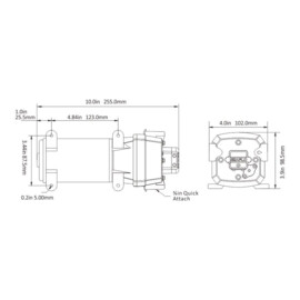 Membraanpomp (drinkwaterpomp), 24V, 17 L/min, uitschakeldruk 2.8 bar