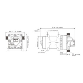 Membraanpomp (drinkwaterpomp), 24V, 15 L/min, uitschakeldruk 3.8 bar