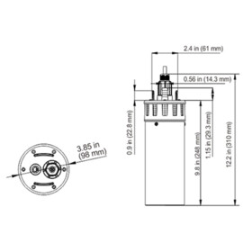 Heavy duty dompelpomp roestvrij staal, perfect in combinatie met zonnepanelen, 24V, pompen tot 70 meter diepte