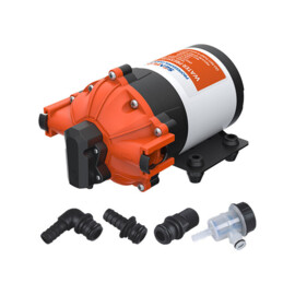 Heavy duty high flow membraanpomp, 12V, 26.5 L/min, uitschakeldruk 4.1 bar
