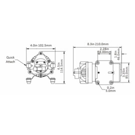 Heavy Duty hogedruk Membraanpomp, 12V, 7.0 L/min, uitschakeldruk 5.5 bar